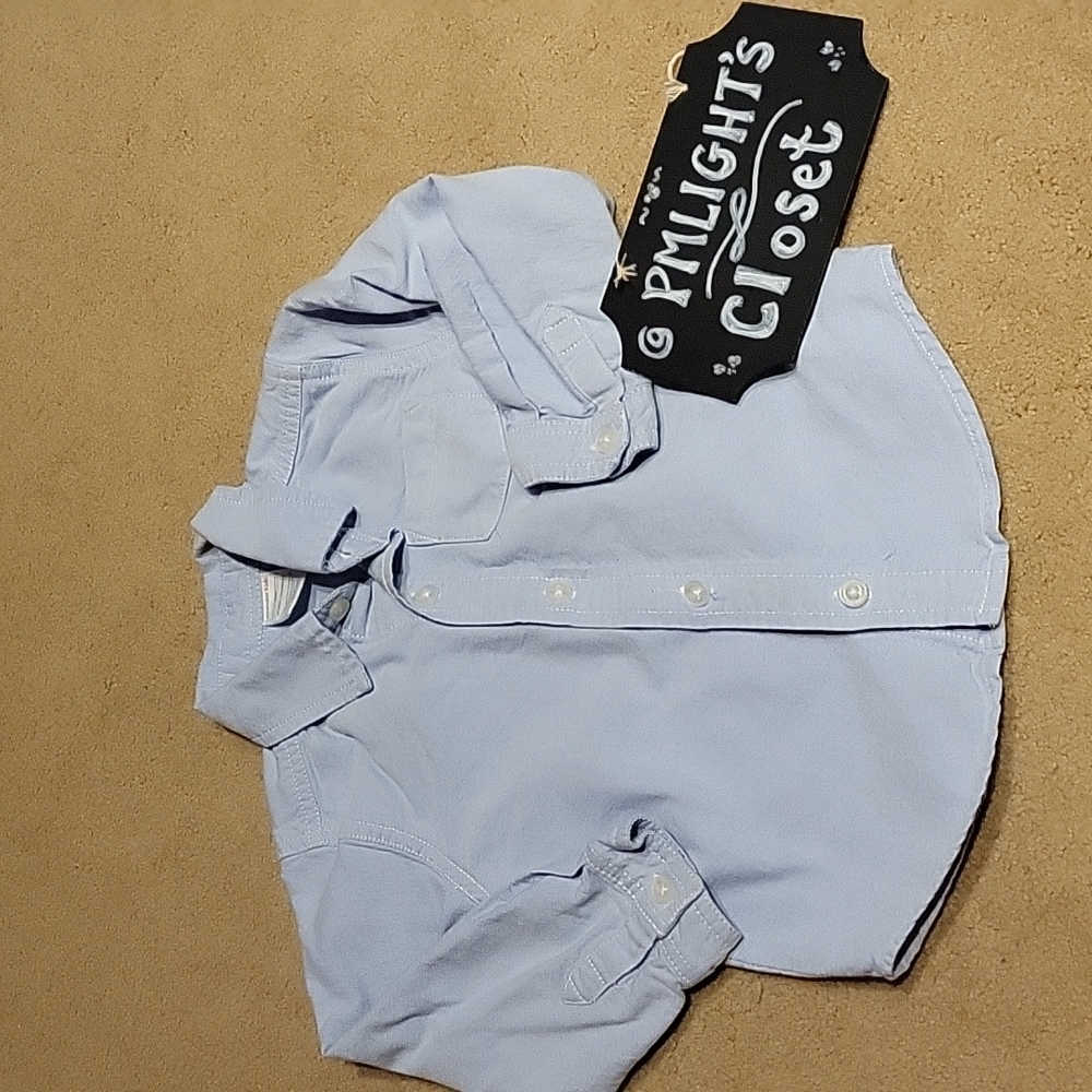 Wonder Kids Denim Dress Shirt Long Sleeve 24 Months Blue